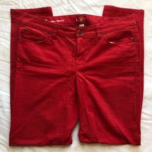Ann Taylor Loft red corduroy pants